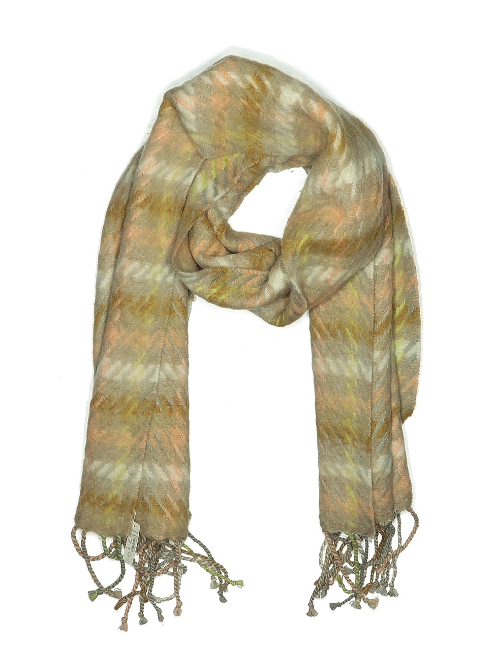MADEWELL Soft Pastel Fringe Scarf Neutral Multi NWT